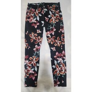 7 For All Mankind Ankle Skinny‎ Moonlight Orchid Floral Stretch Jeans 27 Spring